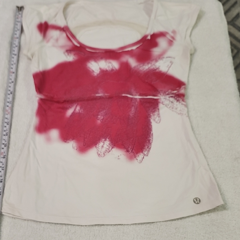 lululemon athletica White Tank Top with Pink Splash Graphic